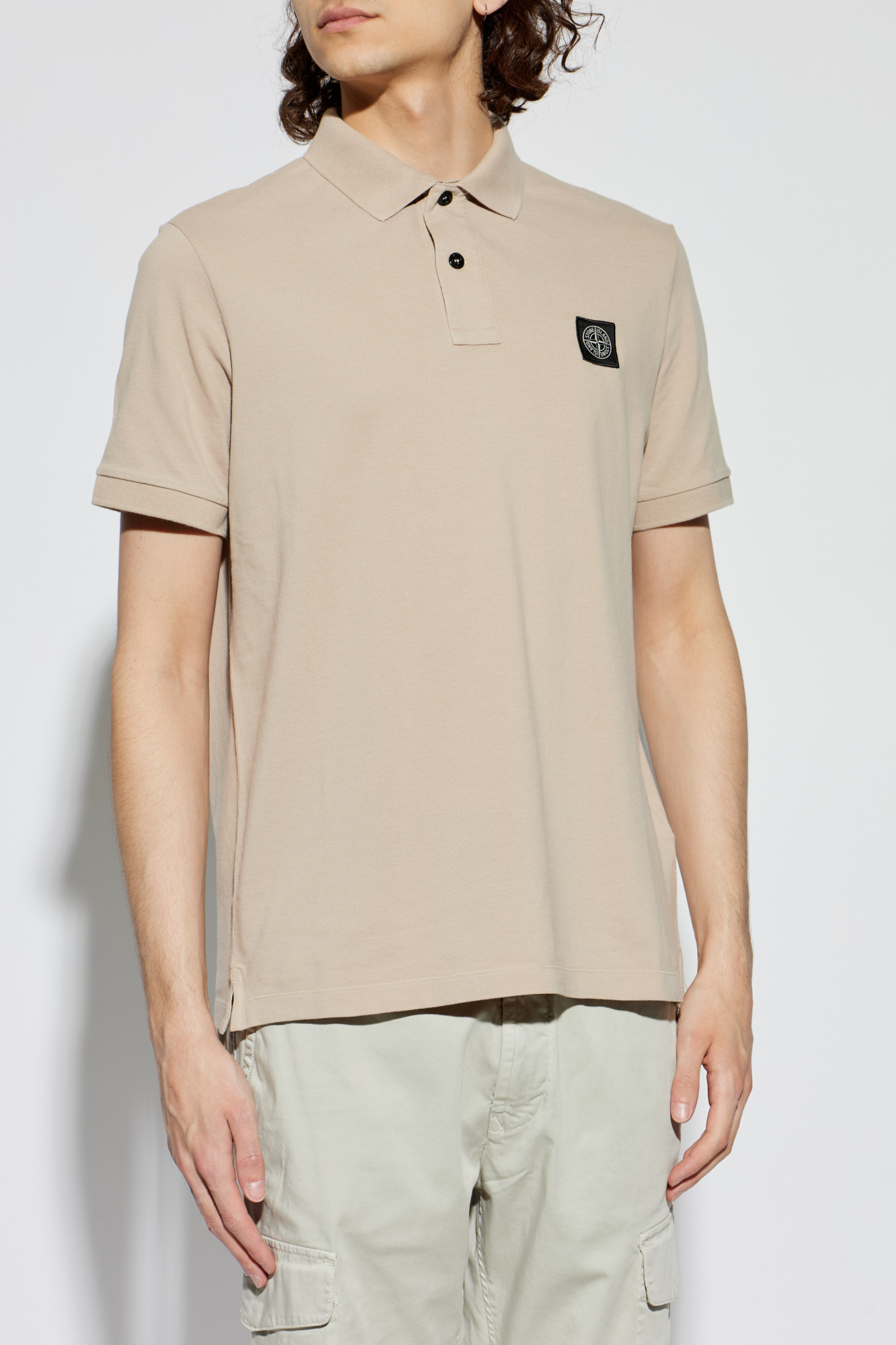 Beige Polo shirt with logo patch Stone Island - Vitkac France